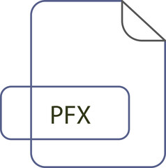 PFX File extension icon RAW thicker outline