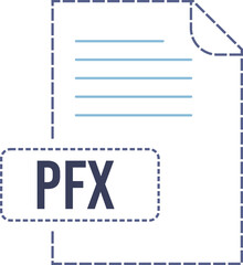 PFX File format icon dashed outline