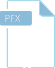 Obraz premium PFX File format minimal icon outline