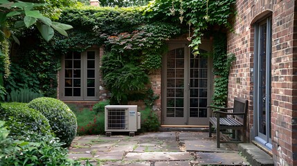 An airborne stream heat pump unit in an elegant brick residency