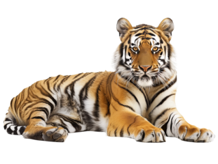 Isolated Tiger on Clear Transparent Background 