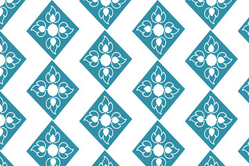 Teal Damask Delight: A seamless vector pattern of elegant floral motifs in a classic damask style, perfect for adding a touch of timeless sophistication to your designs. 