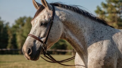 Isolated horse head image, transparent or white PNG 