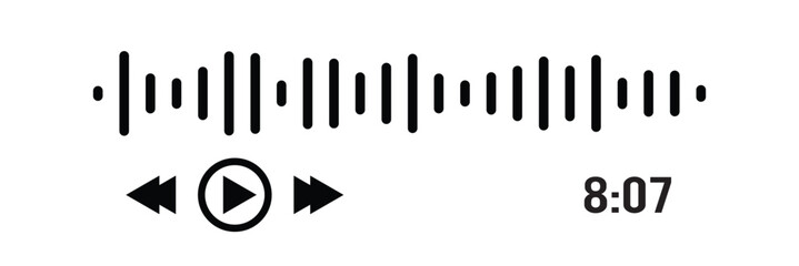 Sound waves collection. Analog and digital audio signal. Music equalizer. Interference voice recording. High frequency radio wave. Vector illustration in eps 10.