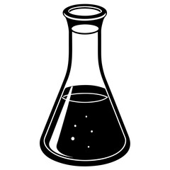 Beaker silhouette vector art illustration 