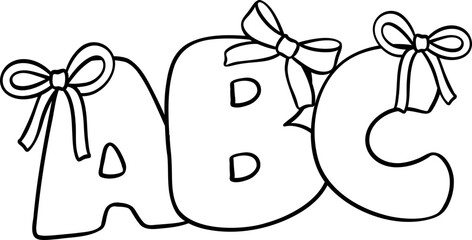 Coquette Girly ABC word school supplies