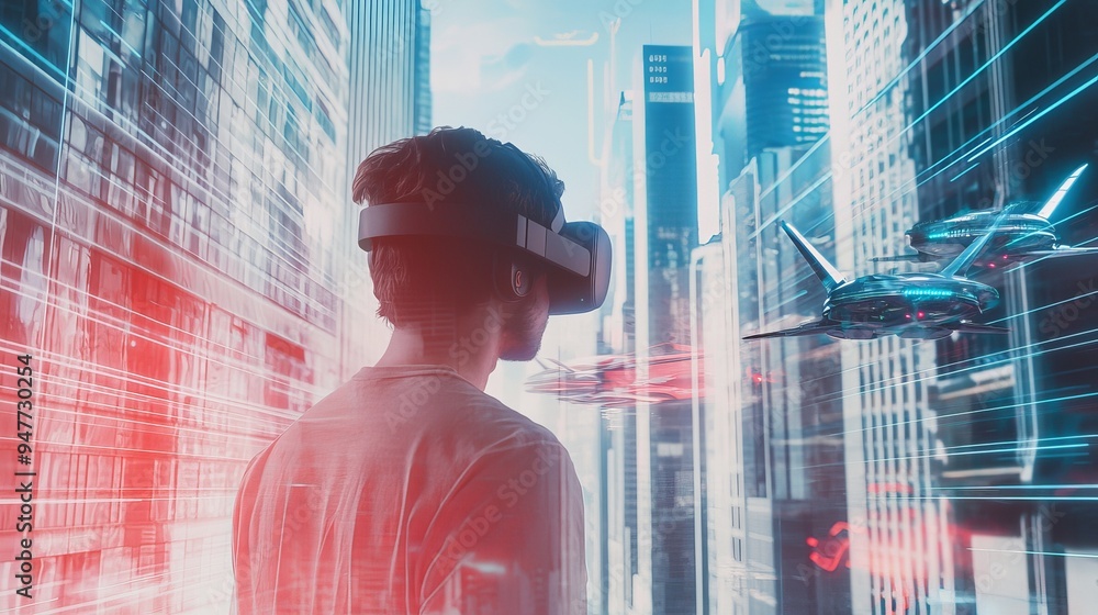 Aufkleber virtual reality software used by a construction engineer when creating commercial houses in the futu