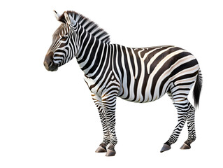 Obraz premium Isolated Zebra on Transparent Background 