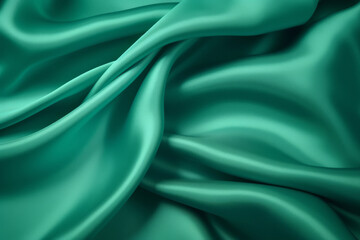 Obraz premium Processed collage of emerald green silk surface texture. Background for banner, backdrop