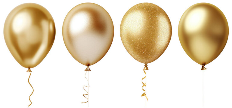 Luxury gold balloon png cut out element set