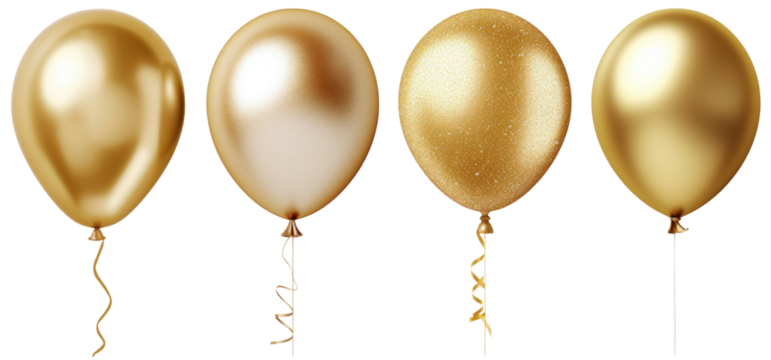 Luxury gold balloon png cut out element set