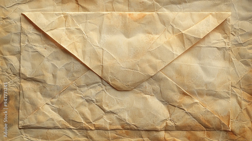 Poster Printed on vintage paper envelopes with cellulose inclusions and textured backside for additional copy space