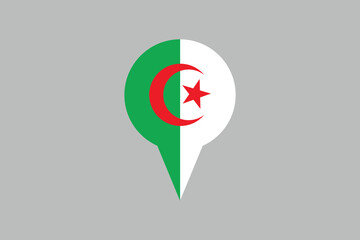 Algerian flag with Algeria location sign