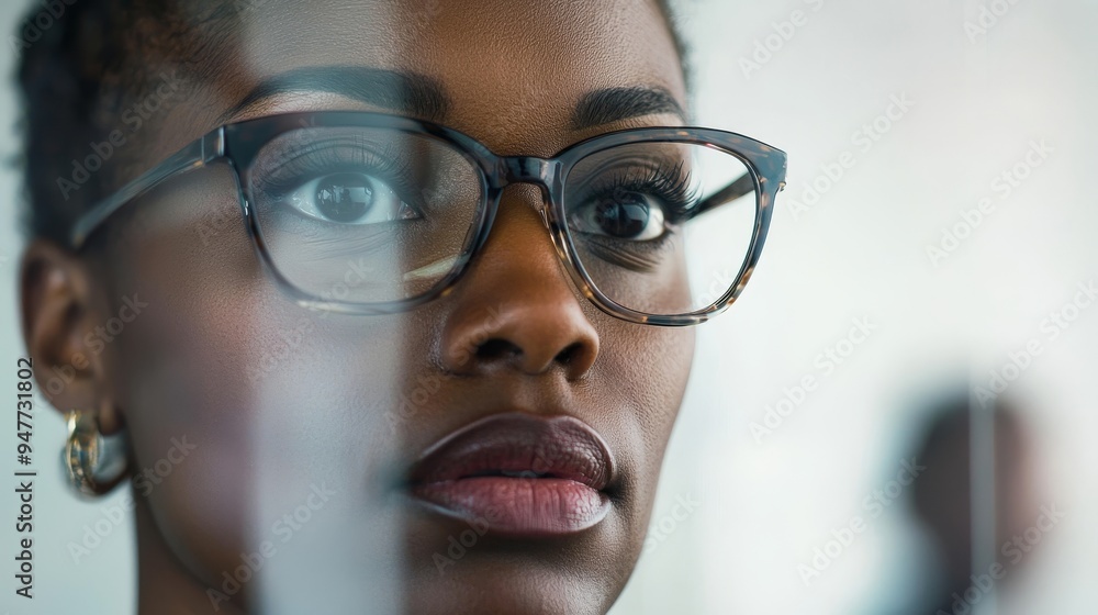 Poster creating an seo digital marketing strategy for targeted audience with a black woman in meeting, coll