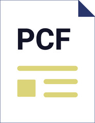 PCF with deep and minimal colors and folded icon