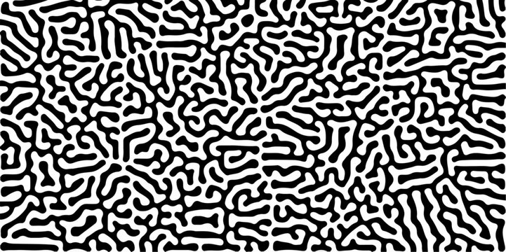 Abstract seamless turing pattern minimal organic geometric white background. black bold line abstract pattern Transparent monochrome striped texture, seamless pattern, modern stylish texture.