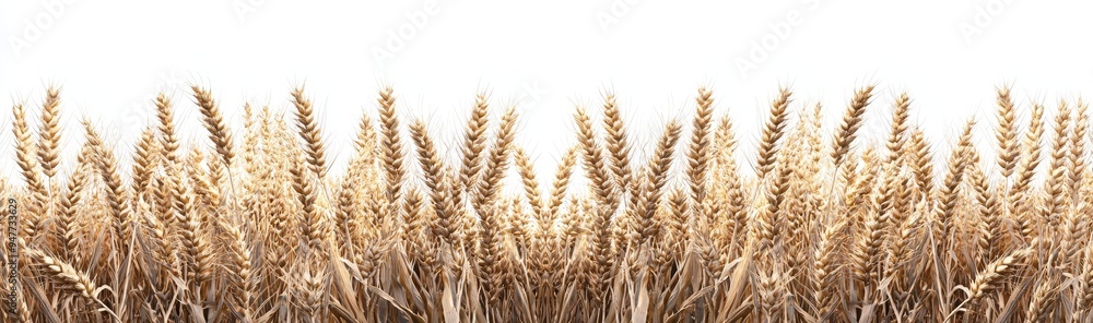 Poster Wheat field border isolated on transparent background - Stock image