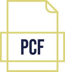 PCF File icon thick outline sharp corners