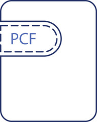 PCF File icon thick black outline
