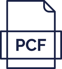 PCF File icon thick outline rounded corners