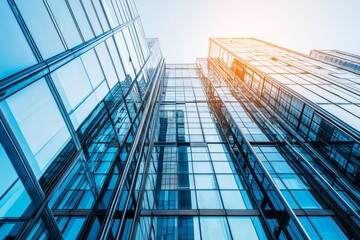 Obraz premium Skyscraper business office buildings. Top-down view of a big modern city urban landscape. Stock image.