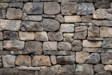 Fototapeta premium Processed collage of old medieval stone wall texture in daylight. Background for banner