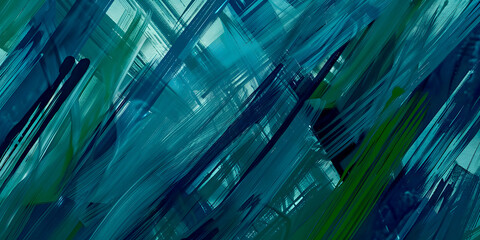 Creative Multicolor Painterly Abstract Aesthetic Brush Grunge Background With Bold Brushstrokes, Vintage Texture, and Color Splash Border in Dark Blue, Green Bokeh. HD Wallpaper and Banner Design.