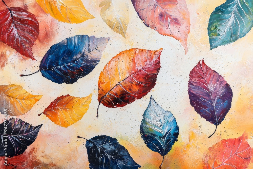Poster a generative ai-based autumn leaves background