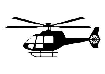 Helicopter. Vector Illustration Isolated on White Background.