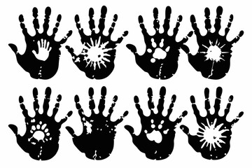 Human grunge hand print vector illustration