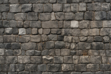 Fototapeta premium Processed collage of old european cobble stone pavement texture. Background for banner