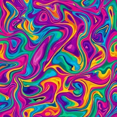 Seamless pattern of fluid, psychedelic swirls with a cosmic vibe