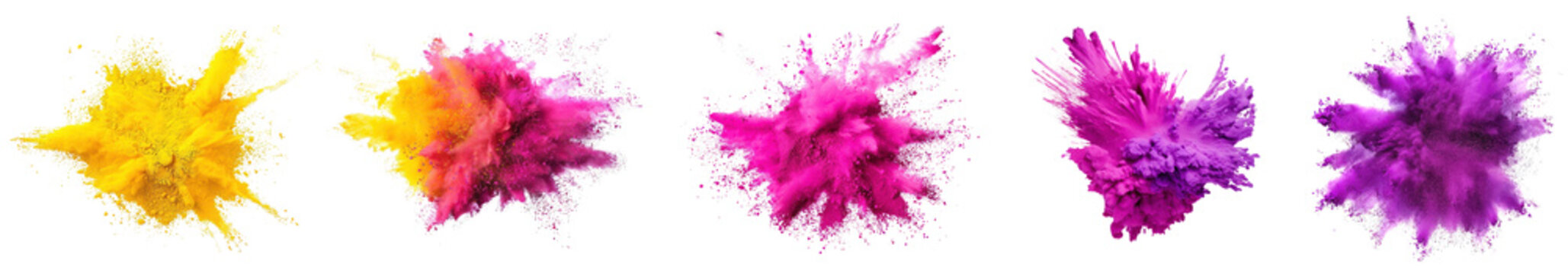 Vibrant powder explosion png cut out element set