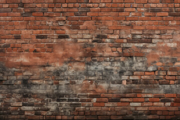 Processed collage of obsolete red brock masonry wall texture. Background for banner, backdrop