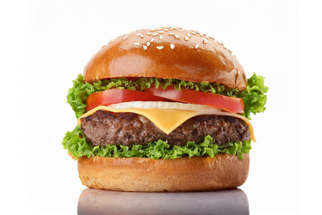 Isolated Delicious Burger Before White Background