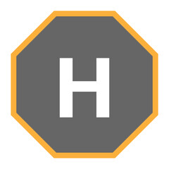 Fototapeta premium Helipad for Helicopter. Vector Illustration.