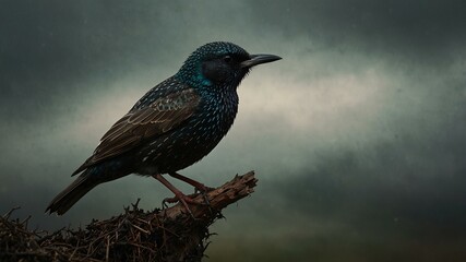 Naklejka premium Bird, european starling