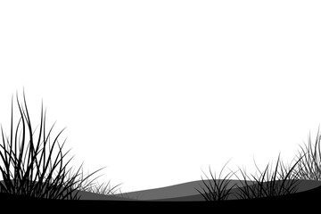 meadow ground landscape silhouette. 
