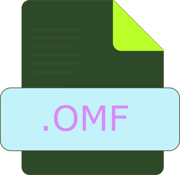 OMF File extension icon insidse fill with lines fill