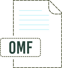 OMF File format icon dashed outline