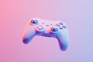 A game controller floating in the air. Concept of gaming industry.