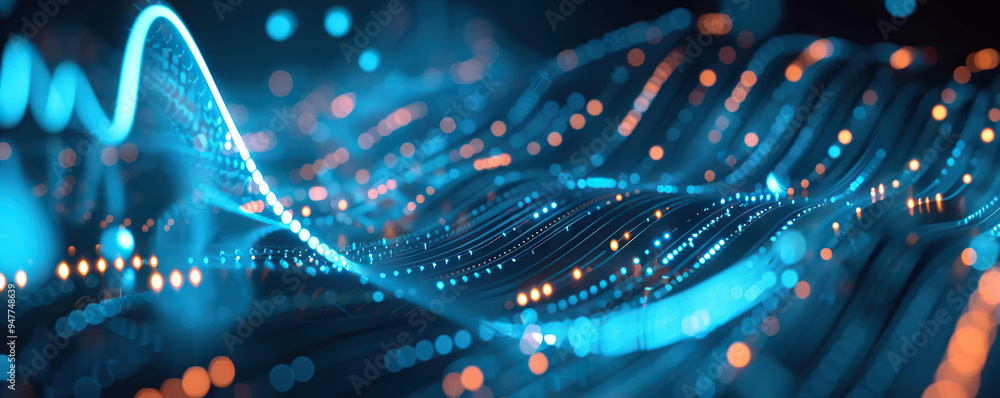 Poster digital background perfect for tech processes, neural networks, artificial intelligence, data transf