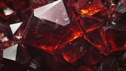 Pyrope garnet gemstone with vibrant red colors, captured in extreme detail to showcase its natural clarity and brilliance.