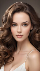 Fototapeta premium woman with beauty long curl hair