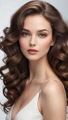 Fototapeta premium woman with beauty long curl hair