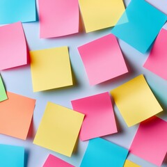 Fototapeta premium A colorful arrangement of sticky notes for generating creative ideas and planning