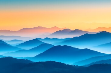 Fototapeta premium A beautiful view of the mountains at sunrise