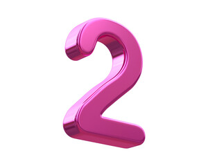 3d metallic pink number 2
