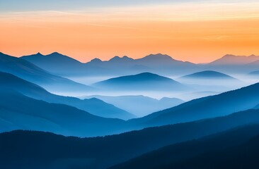 Obraz premium A beautiful view of the mountains at sunrise