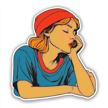 recommend clip art: Young Woman with Coffee Bean in Hand